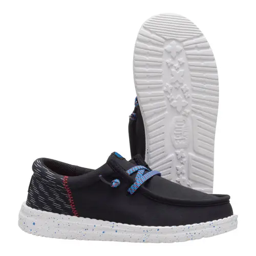 HEYDUDES Wally Funk Youth Jersey Jacquard – Black/Multi online