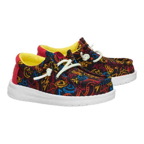 HEYDUDES Wally Toddler Space Glow – Black/Red online