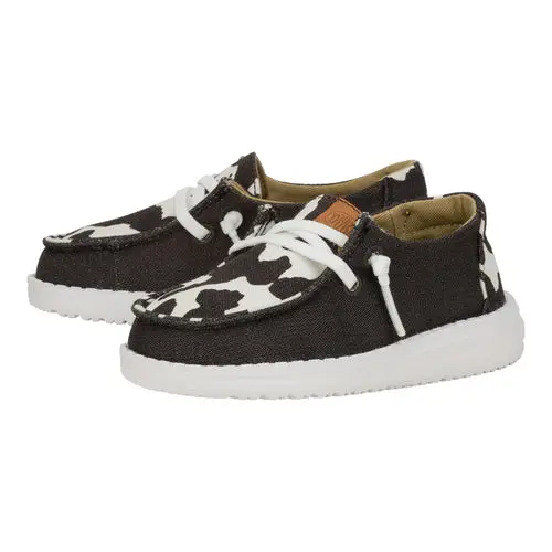HEYDUDES Wendy Toddler Animal – Black/Cow online