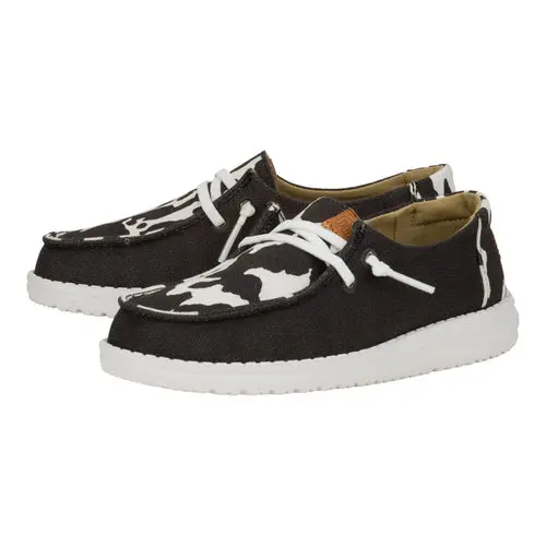 HEYDUDES Wendy Youth Animal – Black/Cow online
