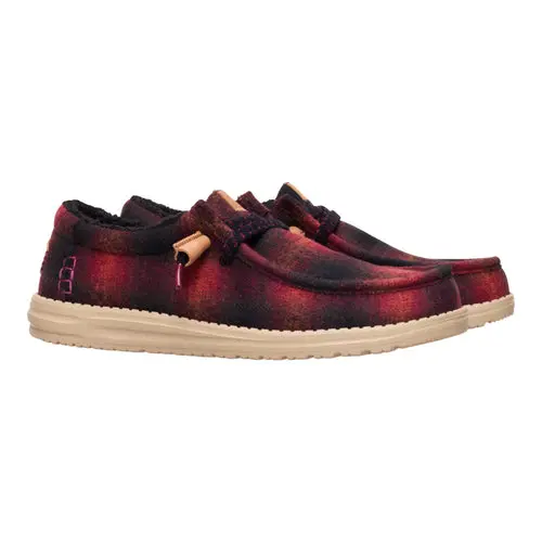 HEYDUDES Wally Cozy Plaid – Red Plaid / Black online