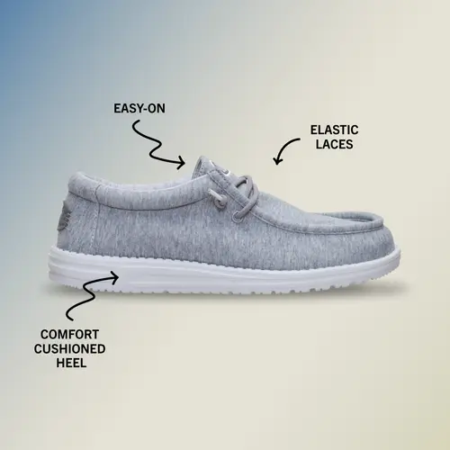 HEYDUDES Wally Stretch Jersey Wide – Black / Black online