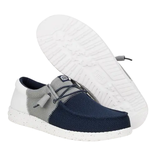 HEYDUDES Wally Tri Varsity Mesh – Navy / Grey online
