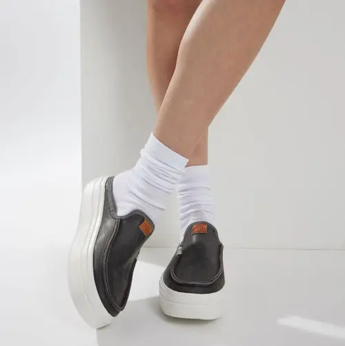 HEYDUDES Austin Lift Leather Women – Black online