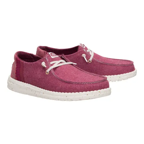 HEYDUDES Wendy Break Brushed Linen – Burgundy online