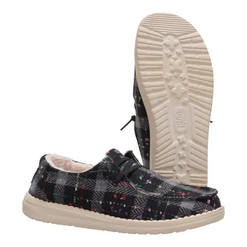 HEYDUDES Wendy Confetti Plaid Cozy – Black/Multi online