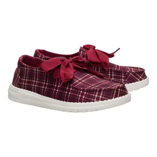 HEYDUDES Wendy Holiday Bow – Red Plaid/Burgundy online